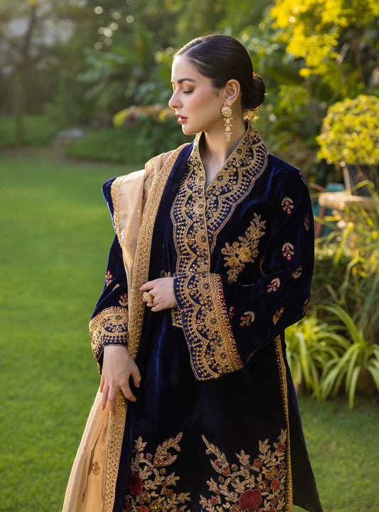 Miraal 980-3 Piece Embroidered Velvet Dress