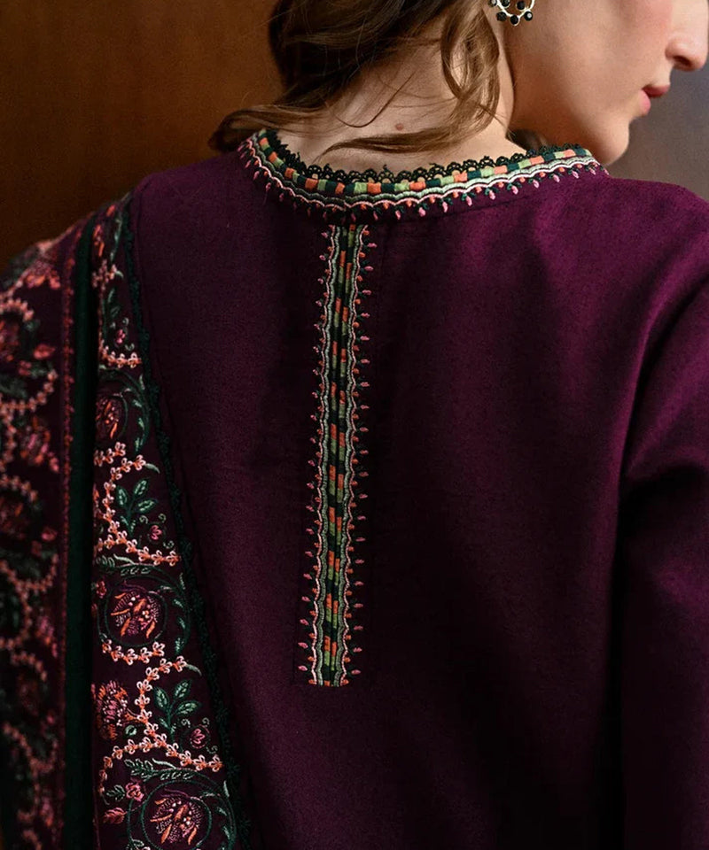 Dhanak 3PC Embroidered Shirt with Dhanak Embroidered Dupatta-3563