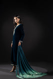 Miraal 7002 Embroidered Velvet Dress with Embroidered Karandi Shawl