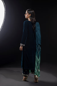 Miraal 7002 Embroidered Velvet Dress with Embroidered Karandi Shawl