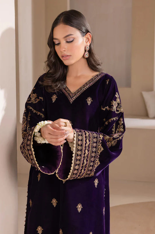 Miraal 972-3piece Embroidered Velvet Dress