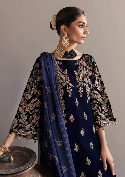 Miraal 981-3Piece Embroidered Velvet Dress