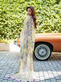 Lawn-3PC Chikankari Embroidered With Digital Printed Jacquard Dupatta-5239