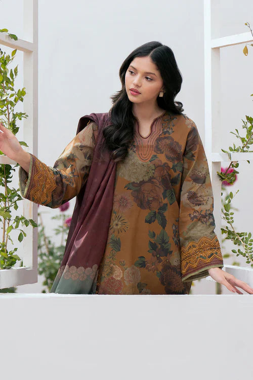 3PC KARANDI PRINTED SHIRT WITH KARANDI PRINTED DUAPTTA AND TROUSER-813