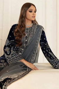 Miraal 971-3PC Velvet Embroidered Dress