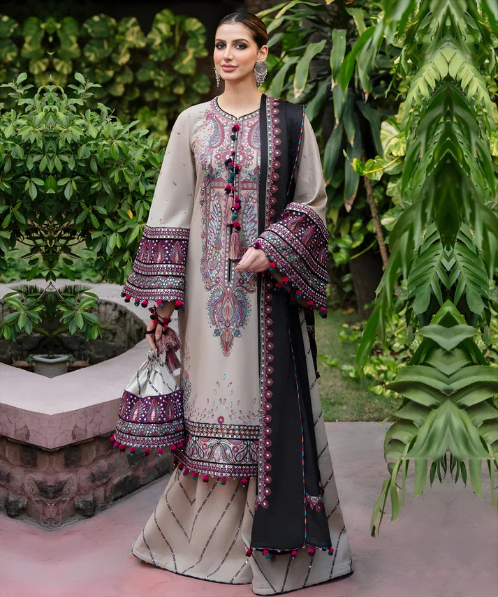 Lawn-3PC Embroidered Shirt With Cotton Net Viscose Embroidered Dupatta-5122