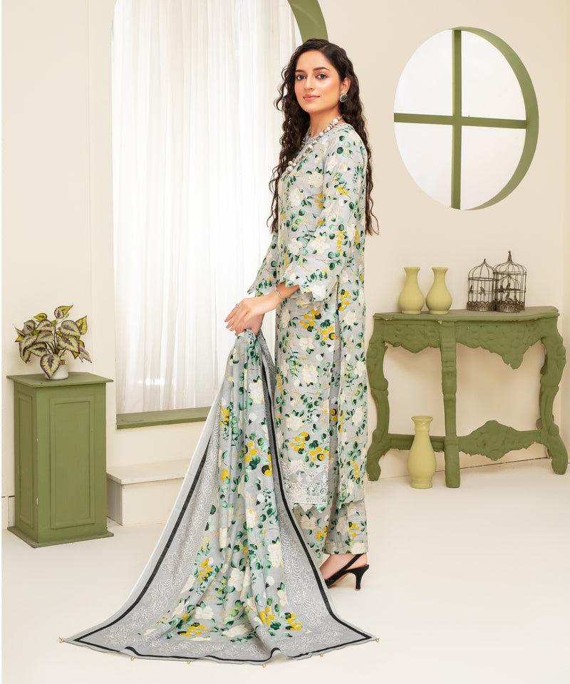 KHADDAR 3PC WITH KHADDAR PRINTED SHIRT & TROUSER-915