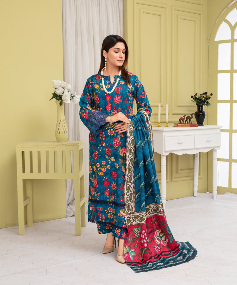 KHADDAR 3PC WITH KHADDAR PRINTED SHIRT & TROUSER-905