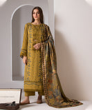 3PC DHANAK EMBROIDERED SHIRT WITH TWILL PRINTED SHAWL AND TROUSER-686