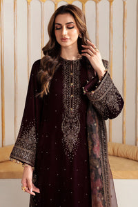 Miraal 705 - Embroidered Velvet 3-Piece Dress with Organza Dupatta