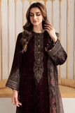Miraal 705 - Embroidered Velvet 3-Piece Dress with Organza Dupatta