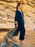 Miraal 430 - EMBROIDERED VELVET DRESS WITH PRINTED KARANDI SHAWL...zy
