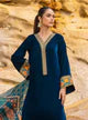 Miraal 430 - EMBROIDERED VELVET DRESS WITH PRINTED KARANDI SHAWL...zy