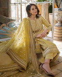 Linen 3PC Embroidered with Organza Sequins Embroidered Dupatta -583