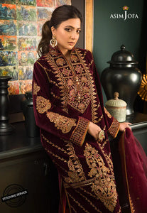 Miraal 977- 3piece suit Embroidered Velvet