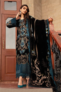 Miraal 7003 Embroidered Velvet Dress with Plachi Velvet Shawl