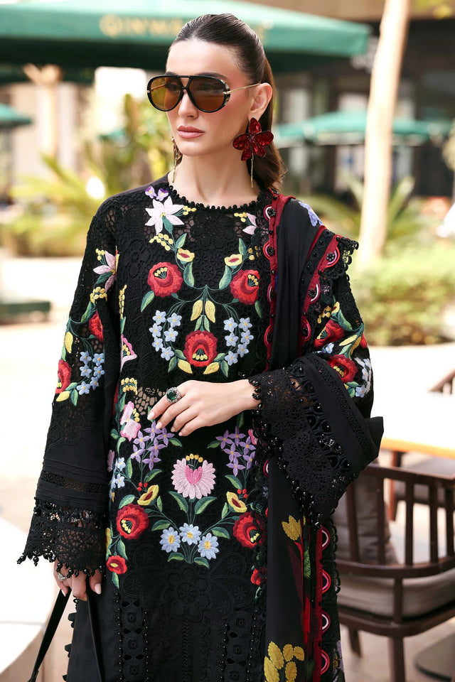 Lawn-3PC Chikankari Embroidered With Digital Printed Jacquard Dupatta-5303