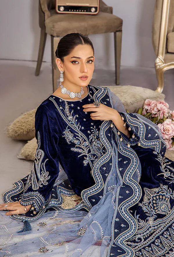 Miraal 738 - EMBROIDERED VELVET DRESS WITH EMBROIDERED DUPATTA...zy