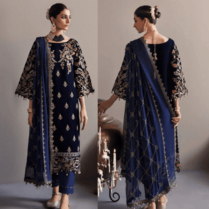 Miraal 981-3Piece Embroidered Velvet Dress