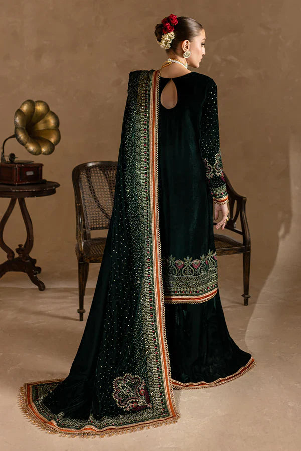 Miraal 974-3piece Embroidered Velvet Dress