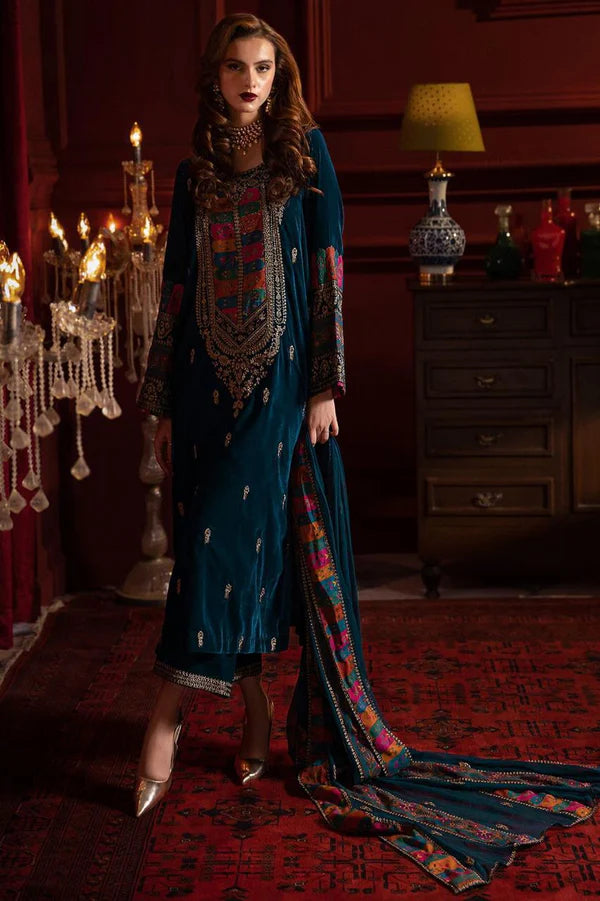 Miraal 744 EMBROIDERED VELVET DRESS WITH PRINTED...zy