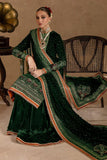Miraal 974 GREEN-3piece Embroidered Velvet Dress