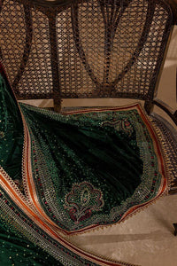 Miraal 974 GREEN-3piece Embroidered Velvet Dress