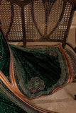 Miraal 974 GREEN-3piece Embroidered Velvet Dress