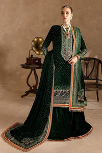 Miraal 974 GREEN-3piece Embroidered Velvet Dress
