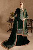 Miraal 974 GREEN-3piece Embroidered Velvet Dress