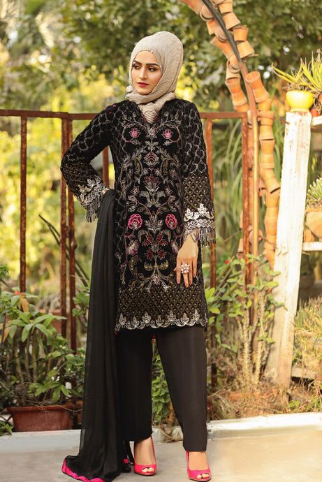 Miraal 7006 Embroidered Velvet Dress