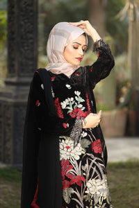Miraal 7004 Embroidered Velvet Dress