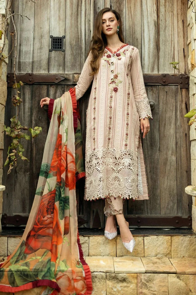 EID Collection Mushq Embroidered lawn Three Piece D-212