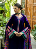 Miraal 975-3piece Embroidered Velvet Dress