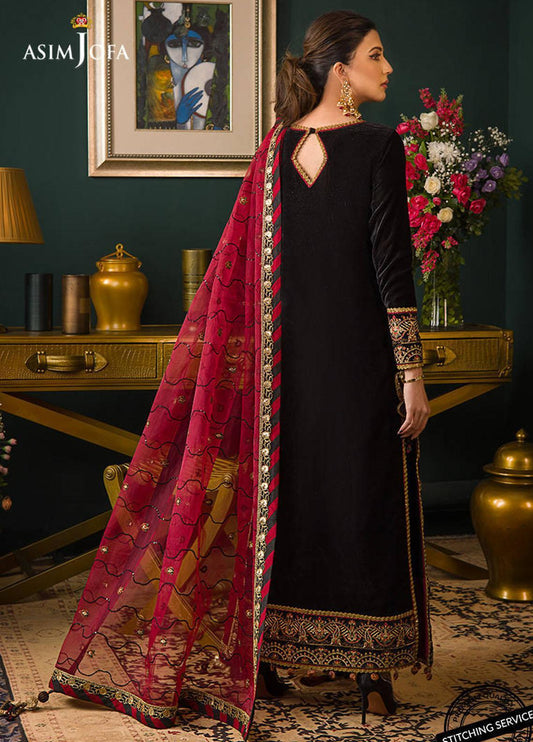 Miraal 976-3piece Embroidered Velvet dress
