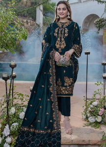 Miraal 2050 Sequance Embroidered Velvet Three piece With Velvet Shawl