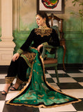 Miraal 953 3-Piece Embroidered Velvet Suit Embroidered Organza Dupatta