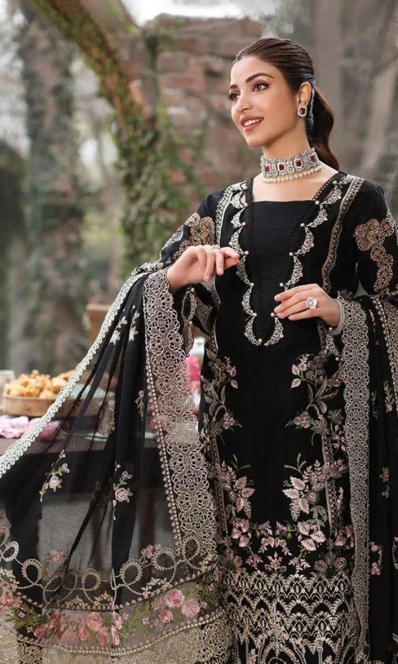 Lawn-3PC Embroidered With Organza Embroidered Dupatta-5311
